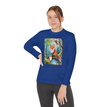 Mischievous Fox Youth Long Sleeve Competitor Tee – Woodland Fun & Storybook Adventure