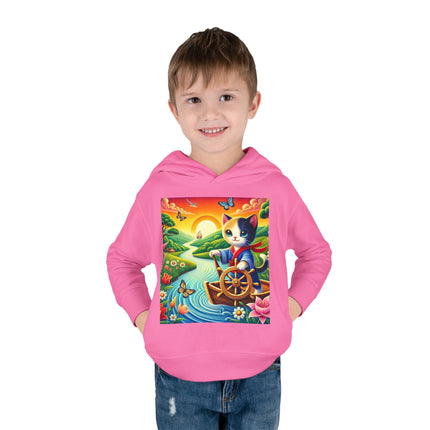 Sailor Kitten’s River Adventure Toddler Pullover Fleece Hoodie