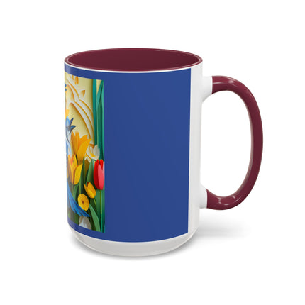 Blue Jays in a Spring Garden Colorful Mugs (11oz, 15oz)