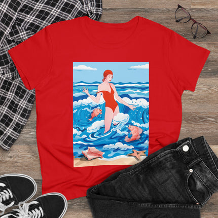 Ocean Symphony Women's Midweight Cotton Tee