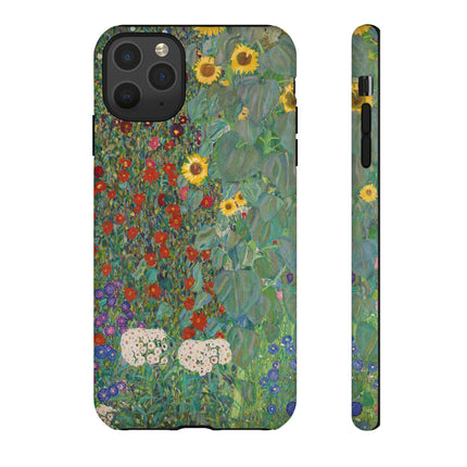 Farm Garden with Sunflowers by Gustav Klimt Phone Cases