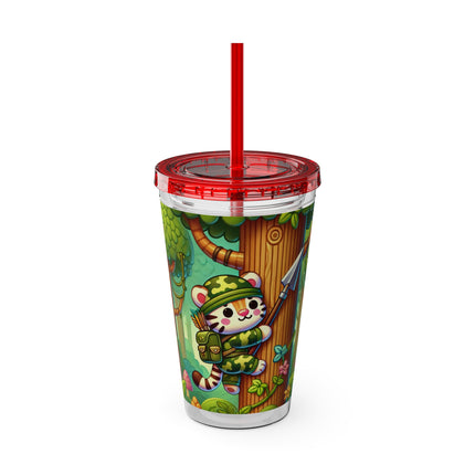 Stealthy Stripes Sunsplash Tumbler with Straw, 16oz