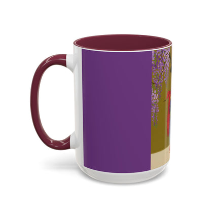 Wisteria Elegance Colorful Mug (11oz, 15oz) – Floral Beauty, Kimono Art & Timeless Grace