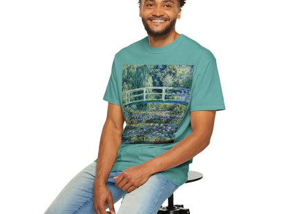 Water Lilies and Japanese Bridge by Claude Monet Unisex Garment-Dyed T-shirt
