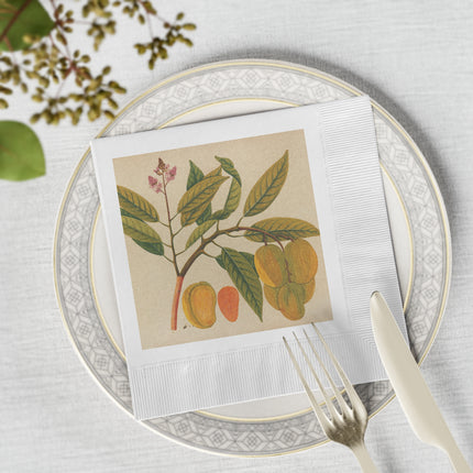 Album of watercolors of Asian fruits and flowers Pl.21 by Anonymous White Coined Napkins