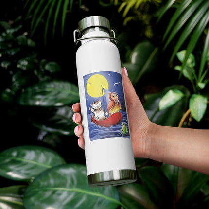 Embarking on a Moonlit Journey Copper Vacuum Insulated Bottle, 22oz