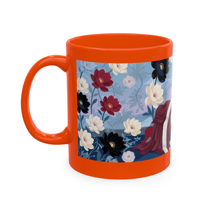 💌🌺 The Lady Of The Scattered Love Letters Ceramic Mug – Art Deco Romantic Elegance