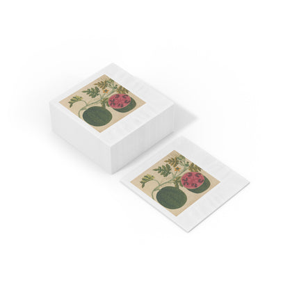 Album of watercolors of Asian fruits and flowers Pl.29 by Anonymous White Coined Napkins