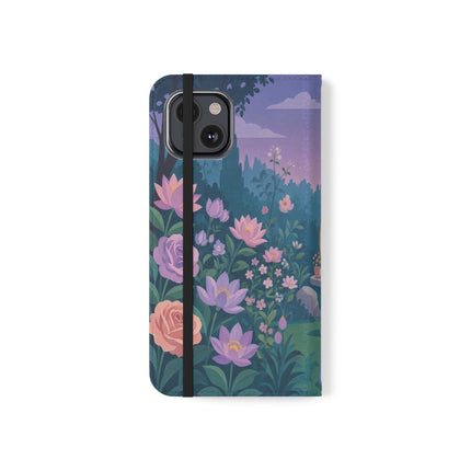 🌸🐶 The Grand Garden Dressing Flip Case – Art Deco Floral Elegance