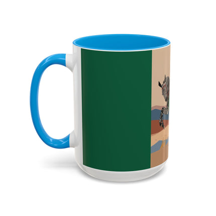 Zebra Rider Colorful Mugs – Safari Chic & Art Deco Adventure