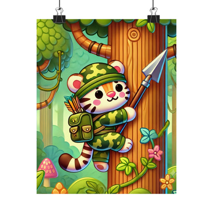 🐅🌿 Stealthy Stripes Matte Vertical Poster – Jungle Adventure & Fearless Spirit