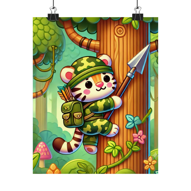 🐅🌿 Stealthy Stripes Matte Vertical Poster – Jungle Adventure & Fearless Spirit
