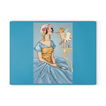 The Enchanting Painter: A Fairy's Artistic Touch Glass Cutting Board
