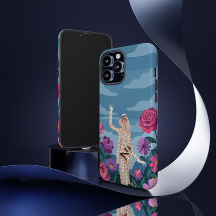 🌺👒 The Grand Flower Promenade Phone Case – Art Deco Fashion Illustration
