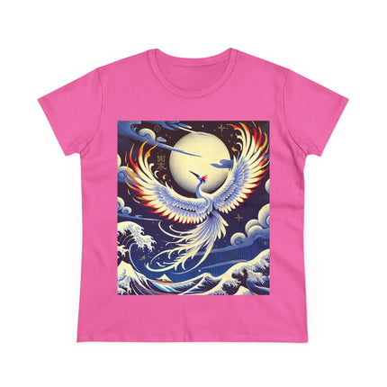Majestic White Crane Cotton Tee