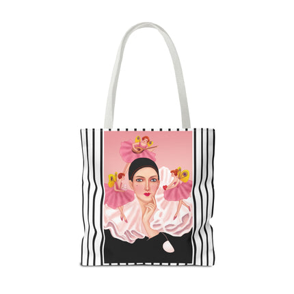 Pierrot & Fairies Dressed in Pink by Sofia Chiostri Tote Bag