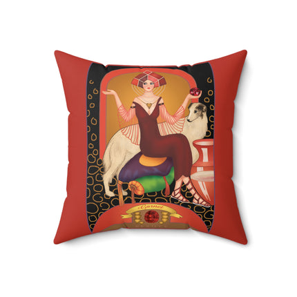 January & Garnet (from the Gem Series) by Sofia Chiostri Spun Polyester Square Pillow