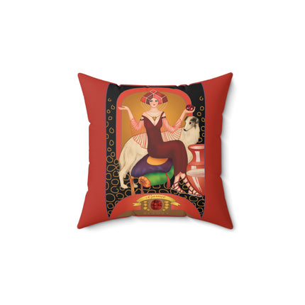 January & Garnet (from the Gem Series) by Sofia Chiostri Spun Polyester Square Pillow