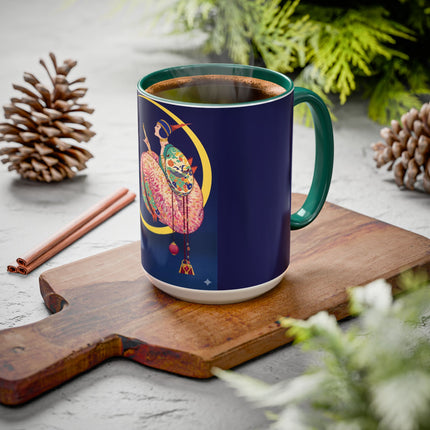 Moonlit Reflections Colorful Mug (11oz, 15oz) – Celestial Elegance, Art Deco Beauty & Dreamy Style