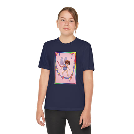 A Playful Fairy Jumps Rope Youth Competitor Tee – Magical Motion & Whimsical Joy