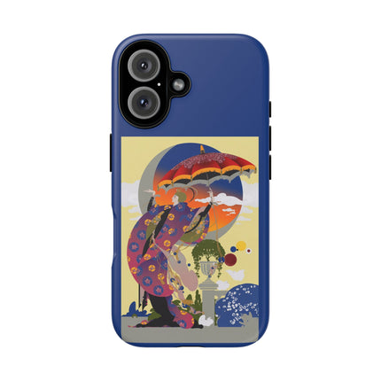 Parasol Sunset Geisha Phone Case – Elegant Twilight Grace