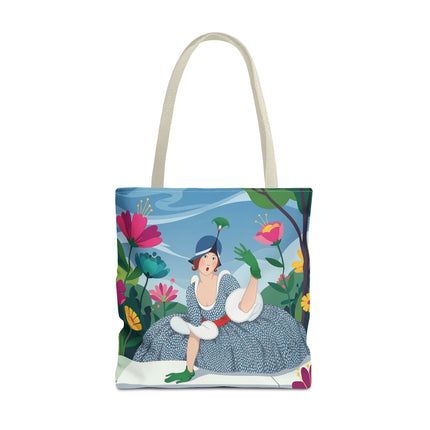 🌺🦚 The Lady Of The Peacock Garden Tote Bag – Art Deco Floral Fashion