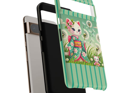 Geisha Kitten and the Dandelion Phone Cases