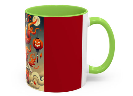 Jack-O’-Lantern Drums & The Kabuki Rabbit Colorful Mugs (11oz, 15oz)