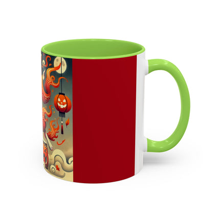 Jack-O’-Lantern Drums & The Kabuki Rabbit Colorful Mugs (11oz, 15oz)