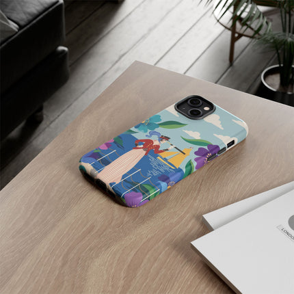 🌊🔭 The Lady Of The Seaside Lookout Phone Case – Art Deco Nautical Adventure
