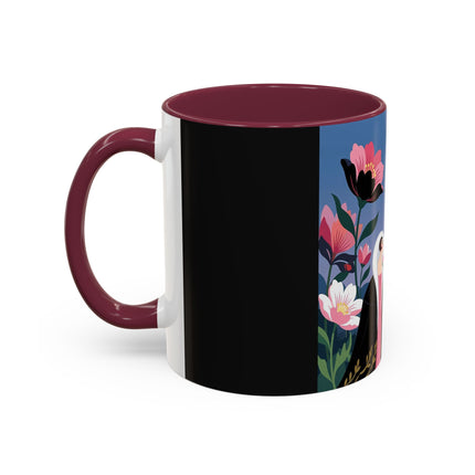 🌹🎄 The Lady Of The Candlelit Rose Tree Colorful Mug – Art Deco Christmas Garden