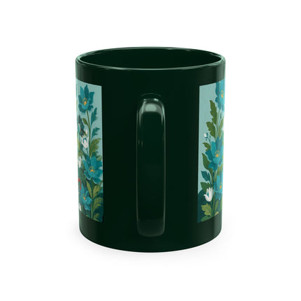 🐉🌿 The Lady & The Garden Dragon Ceramic Mug – Art Deco Botanical Whimsy