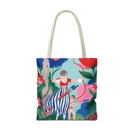 🏹🌺 The Lady Of The Enchanted Garden Archery Tote Bag – Art Deco Floral Adventure