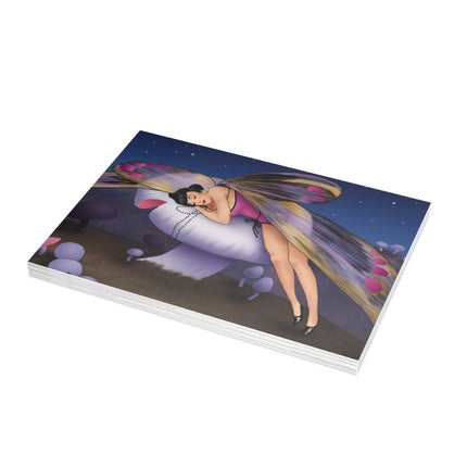 Slumbering Fairy on a Mushroom Greeting Cards (1, 10, 30, and 50pcs)
