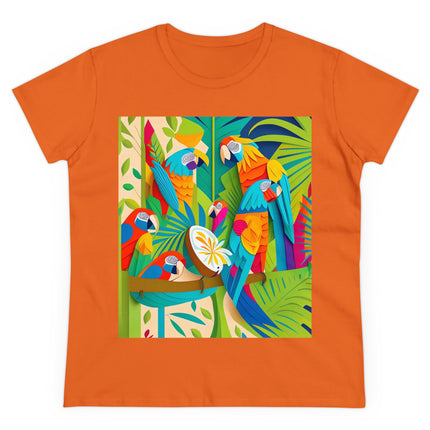 Colorful Macaws Women's Midweight Cotton Tee