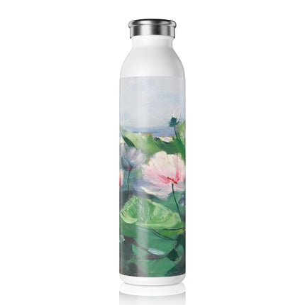 Water Lilies by Karl Hagemeister Slim Water Bottle