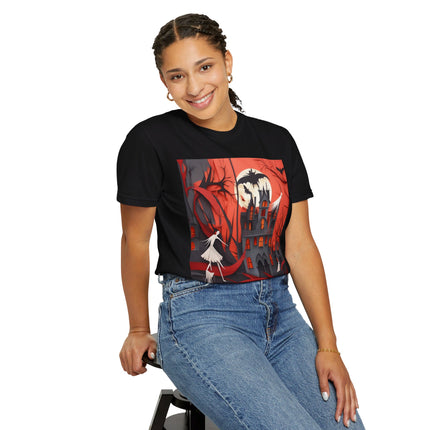 Halloween Night Scene Unisex Garment-Dyed T-shirt