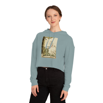 Sur talons rouges (On Red Heels) pl 02 by Gerda Wegener Women’s Cropped Hooded Sweatshirt