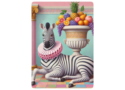 Still Life with Zebra, Fruit, and Pink Columns Playing Cards