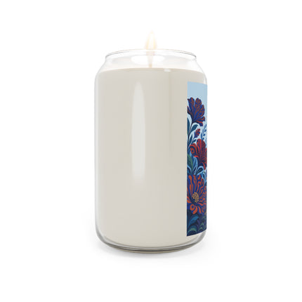 🌺💙 The Sapphire Garden Dancer Scented Soy Candle – Art Deco Floral Whimsy