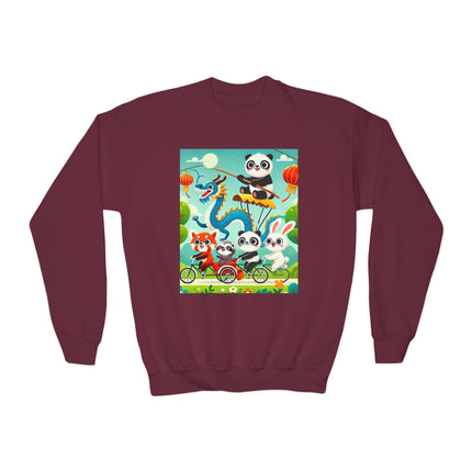 Rolling Along Together Youth Crewneck Sweatshirt – Friendship, Motion & Joyful Adventure