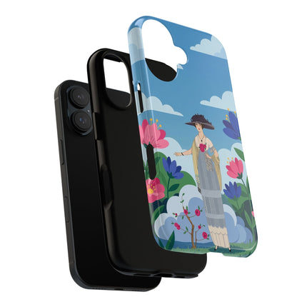 🌸🎩 The Lady Of The Grand Flower Garden Phone Case – Art Deco Fashion Illustration