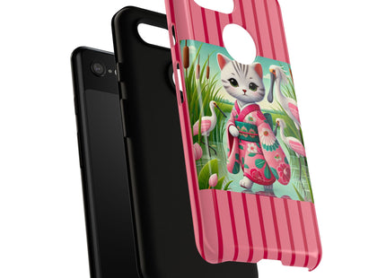 Geisha Kitten Strolls Among the Spoonbills Phone Cases