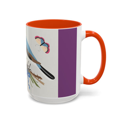 Bluebird & Butterfly Colorful Mugs – Spring Harmony & Delicate Beauty