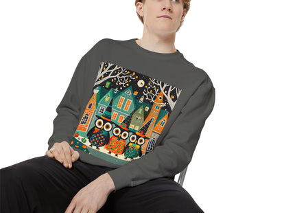 Night of the Trick-or-Treating Owlets Unisex Garment-Dyed Sweatshirt