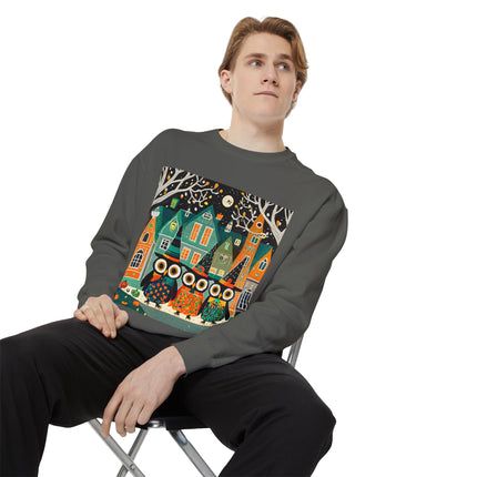 Night of the Trick-or-Treating Owlets Unisex Garment-Dyed Sweatshirt