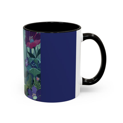 The Lady Of The Moonlit Fountain Colorful Mugs – Art Deco Botanical Serenity