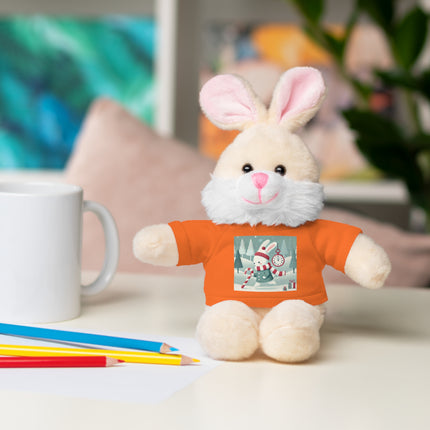 Candy Cane Timekeeper Bunny Stuffed Animals with Tee