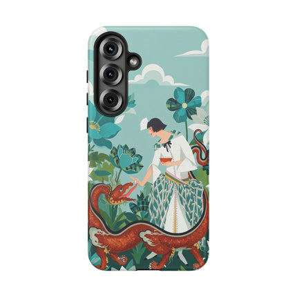 🐉🌿 The Dragon Keeper Phone Case – Art Deco Floral Fantasy