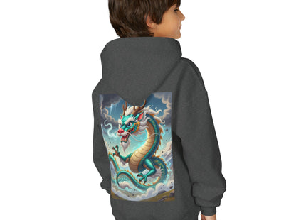 Tibetan Dragon in Battle Youth Heavy Blend Hooded Sweatshirt